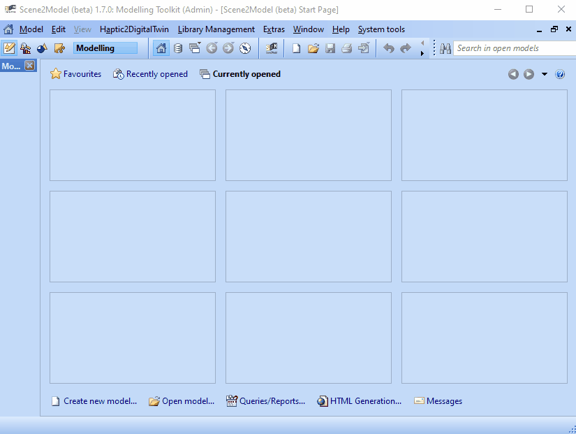 gif showing how a model can be opened after a project import