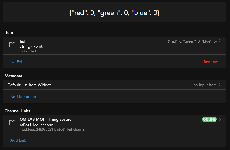 example of a text item