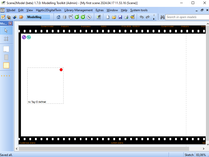 picture showing the GUI of the sketch view mode